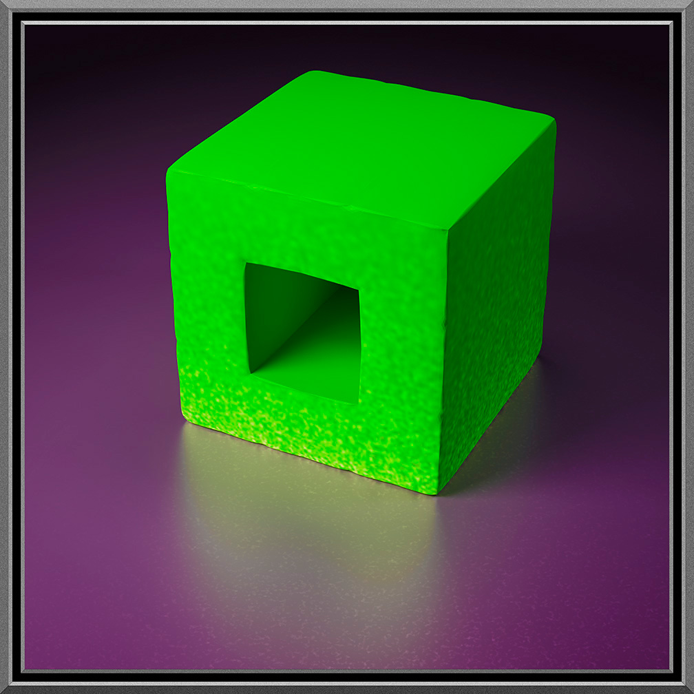 Green Holed Cube